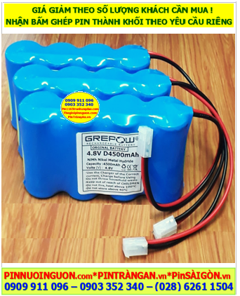 Pin sạc 4.8V-D4500mAh, Pin sạc NiMh 4.8V-D4500mAh, Pin sạc công nghiệp 4.8V-D4500mAh chính hãng